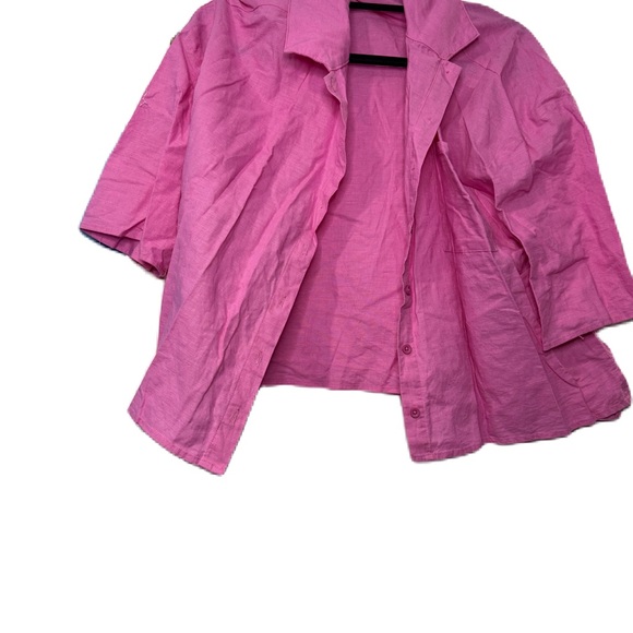 By Tess XL Pink Women's Cropped Blouse - Picture 1 of 6